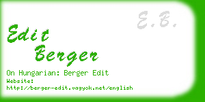 edit berger business card